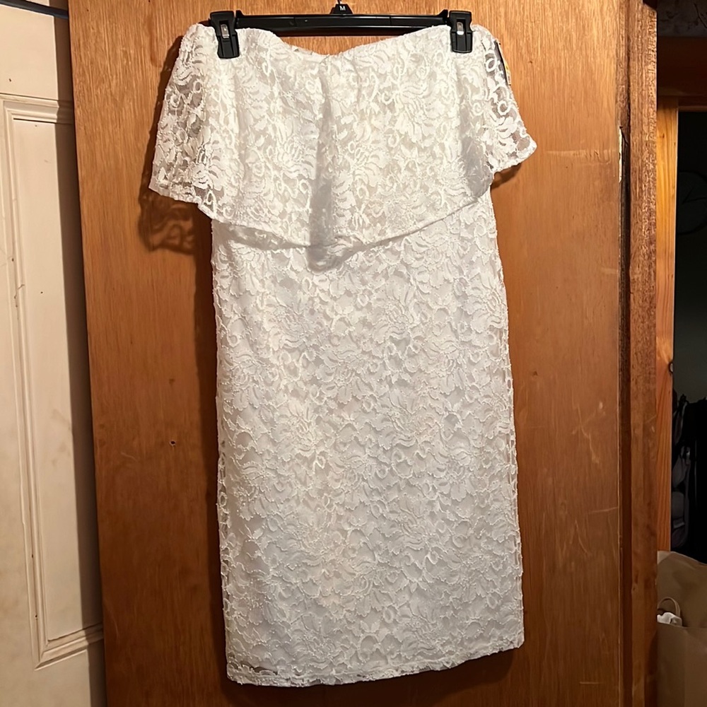 Strapless lace dress